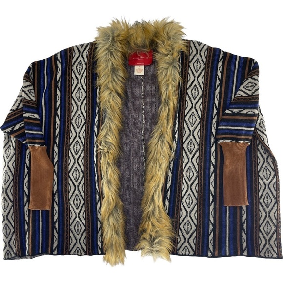 Akira Chicago Open Front Faux Fur Trim Cardigan - Picture 7 of 9